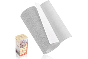 CAHOMO Fabric Repair Patches, Self-Adhesive Linen Fabric Patch,10x160 cm Fabric Patches for Furniture, Canvas Fabric Patch Sofa Repair Patch Kits for Couch Various Fabrics Repair & Decorate Grey