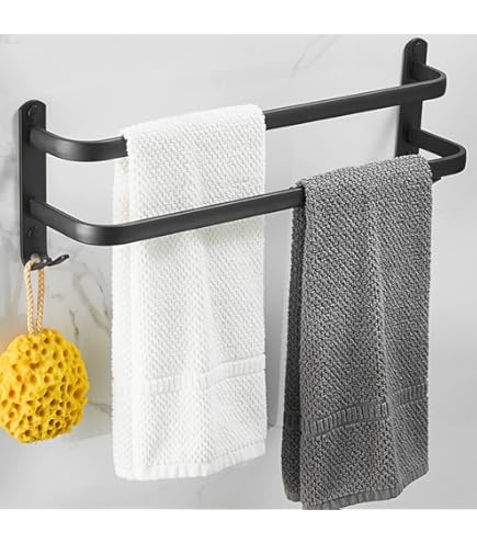 Handdoekhouder badkamer zonder boren wandmontage 304 roestvrij staal geborsteld badhanddoekhouder 60 cm handdoekstang 3-laags badhanddoekstang handdoekhouder voor badkamer keuken toilet