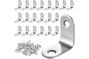 RunXinDa 20 Stück Edelstahl Winkelverbinder 30x30 mm, Holzverbinder Metallwinkel 90 Grad, L Klammern für Arbeitsplattenverbinder Möbel Regale Tische Stühle Stuhlwinkel, mit Schrauben（Silber）