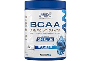 Applied Nutrition BCAA Powder - Branched Chain Amino Acids BCAAs Supplement, Amino Hydrate Intra Workout & Recovery Energy Drink (450g - 32 Servings) (ICY Blue Raz)