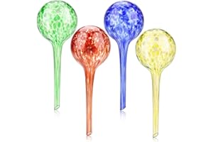Zwini Watering Globes Plant Glass Bulbs Decorative Aqua Water Globes Plant Waterer Self-Watering Device Holiday Watering System Garden Pot Waterers Indoor and Outdoor (20 x 7.5cm 4 pcs)