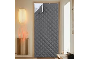 PONY DANCE Zasłona termoizolacyjna odporna na zimno, wiatroszczelna, wodoodporna dźwiękoszczelna osłona drzwi do domu/sklepu/garażu, ochrona akustyczna, 1 PC, szara, szerokość 90 x wysokość 210 cm