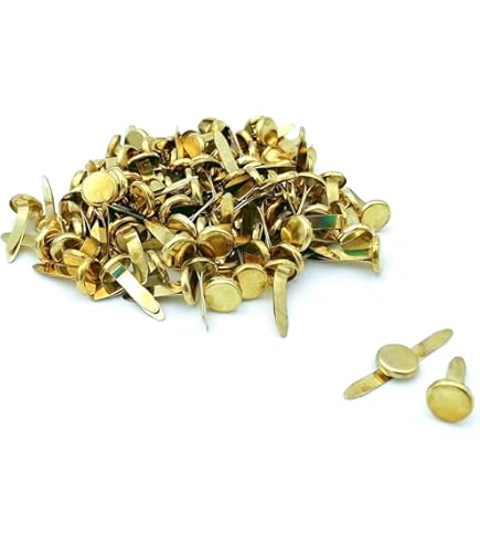 200 Mollette A Doppio Piede In Metallo Dorato - Per Fai Da Te, Biglietti E Decorazioni