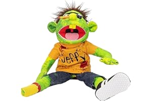 GIOSBR Jeffy puppet soft plush toy, Jeffy puppet plush toy doll, play house hand puppet, naughty funny puppet toy with working mouth, for birthday Christmas Halloween party teaching preschool