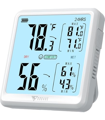 Mini Thermomètre Hygromètre Numérique Goabroa - Capteur Précis Fahrenheit ℉ - Pour Maison, Serre, Cave à Cigares
