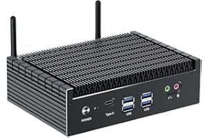 ‎VENOEN 12th Gen Mini PC Fanless Desktop PC Core i7 1255U (bis 4,7GHz), Micro PC with Win11 pro, Dual 2.5G LAN Office PC, Dual HD, Display port, USB-C, WiFi6, BT5.2, 16GB RAM 512GB NVME SSD, Auto Power On