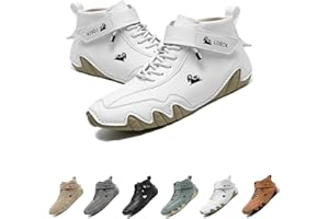 JXOPY Bottes hautes en cuir italien faites à la main, chaussures Beck imperméables, chaussures d'extérieur légères et antidérapantes for hommes for la randonnée, le camping et la conduite, bottes Chukka mon