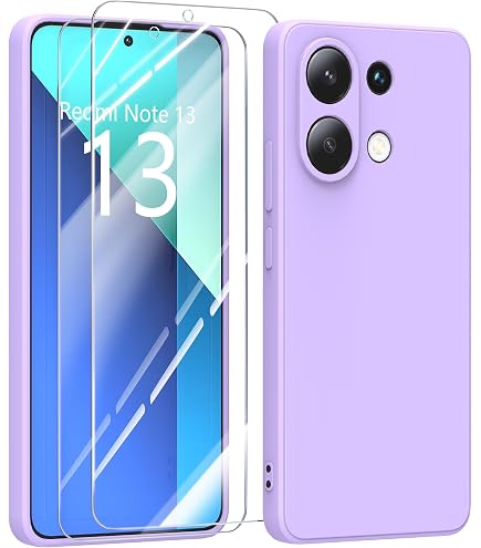 Yarxiawin Custodia per Redmi Note 13 4g Silicone Morbido Rosa, Design Lusso per Xiaomi Redmi Note 13 4g Cover con Anello Supporto Regolabile 360° Case Sottile Leggera (Bianco