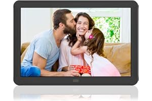 MELCAM Cadre Photo Numérique 8 Pouces Photo Vidéo Musique Player Télécommande Installation Facile Cadre Photo Électronique pour Parents Grands-Parents Noir