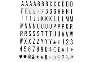 DWANG A Set 104Pcs Black Cinematic Lightbox Replacement Letters & Numbers Signs for A4 Light Up Letter Box Sign Message Board, Presentation Boards 65.4x35mm, for Home or Events(Light Box is NOT Included)