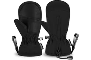 Andake Guanti per bambini, caldi invernali, impermeabili, antivento, per sci, giochi, attività all'aperto, ragazzi e ragazze