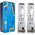 2 pack, 1000BASE-T SFP Transceiver, SFP to RJ45, 1.25G Copper SFP to Ethernet Module Compatible with Cisco GLC-T/SFP-GE-T, MA-SFP-1GB-TX, Ubiquiti UniFi UF-RJ45-1G, Mikrotik S-RJ01, Netgear AGM734...