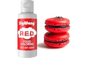 SIGWONG Food Colouring - 50ml Concentrated Liquid Food Colouring Set - Neon Liquid Food Color Dye for Baking, Decorating, Icing, Cooking and DIY Crafts - Red