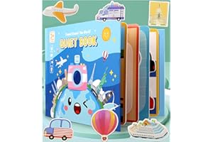 Livre Silencieux Montessori Quiet Book,Quiet Book,Quiet Book for Toddlers 2-6,Montessori Jouet Éducatif Préscolaire,Livre occupé éducatif,Jouets Sensoriels Autisme (Voyager Autour du Monde)