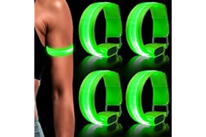 Wrymish LED Bande Catarifrangenti, Fascia per Braccio di Sicurezza Alta visibilità con 3 modalità di Llluminazione, Braccialetto per Corse Notturne Ciclismo Escursioni Canine