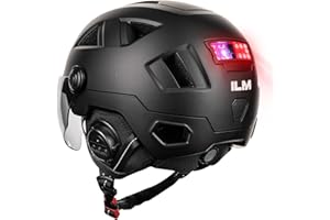 ILM Casque Velo VTT Bluetooth Homme Femme Homologué NTA8776 CE CPSC-Casque de Velo Route Adulte avec Visiere LED d'Alerte de Freinage