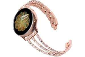 N\C Bracelet Remplacement pour Galaxy Watch 6 40mm, Bling Bracelet en acier inoxydable diamant bracelet femme bijoux für Samsung Galaxy Watch 6 5 4 40mm 44mm/Watch 6 Classic 43mm 47mm