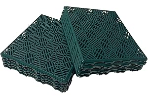 Amari Bargains Plastic Interlocking Garden Tile - Anti Slip Decking Tiles - Tiles For Walkaway Floor Tiles, Patio - Non Slip Waterproof Deck Board - Outdoor Paving Lawn Grid - 30x30cm