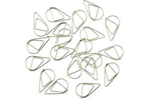 MELGO 50Pcs Small Golden Paper Clips, Water Drop-Shaped Paperclips Bookmarks for Office Stationery Document, Memo, Poster, Photo
