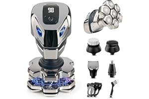 Telfun Head Shaver for Bald Men, All-in-1 Improved Magnetic Detachable Electric Shaver with Type C Charge, Wet and Dry Waterproof Wireless Rotary Shaver