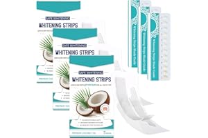 RBLEOTE 21 Stück Teeth Whitening Strips,Kokos-Minze Zahnaufhellung Strips,Theet Whiting Stripes,Mit Natürlicher Kokosnuss-Formel,Sichere Pflege Des Zahnschmelzes,Schnelle Entfernung Von Zahnflecken