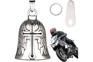 GeeRic Llavero Colgante Moto, Guardian Campana de Suerte, Moto Campana Guardiana Regalos Duraderos De Accesorios Campana de Protección de ángel para Bendecir La Paz