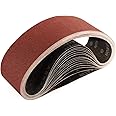 Sruhrak 75 x 533 MM Sanding Belts, 120 Grits Fabric Sanding Belts for Stripping and Sanding - 15 Pack