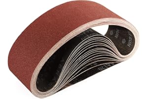 Sruhrak Bandes Abrasifs 75x533 mm-15 Pièces de 120 Grain Bande Ponceuse pour Ponçage et Polissage avec Ponceuse à Bande