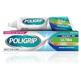 Poligrip protez yapıştırıcı krem, takma diş ve kısmi sabitleyici, ultra 40 g (1 adet)
