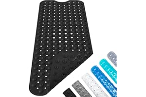 BAOZUN Badewannenmatte Duschmatte 100x40 cm Badewanneneinlage Antirutschmatte rutschfest Maschinenwaschbar(Schwarz)