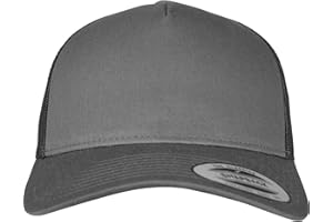 FLEXFIT Trucker Cap, Classic Trucker Hat, Baseball Trucker Cap with 5-Panel and Mesh Back, Adjustable Baseball Hat with Plastic Closure, Headwear, Unisex, Size: One Size