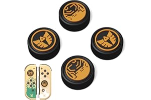JINGDU Tapa de Botones de Pulgar para Switch Joy-con, Zelda Tears of The Kingdom Agarres para el Pulgar de Botones Compatible con Nintendo Switch Lite/OLED 4 Piezas, TOTK Negro