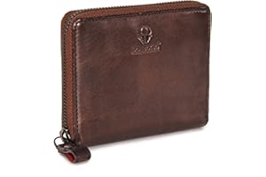 DONBOLSO Monedero Mujer Montréal | Monedero Tarjetero Mujer con 4 Ranuras para Tarjetas y Protección RFID | Mini Carteras de Mujer de Cuero | Pequeña y Hermosa Cartera para Señoras | Marrón