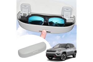 SHAOHAO Etui kompatybilne z Jeep Compass 2017, 2018, 2019, 2020, etui na okulary przeciwsłoneczne, wewnętrzny uchwyt na okulary, akcesoria Compass, organizer na okulary przeciwsłoneczne, przechowywanie wewnątrz samochodu (szare)