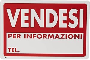 PUBBLICENTRO Cartelli Pubblicentro In Plastica,‎ Bianco Rosso, 30x20 cm