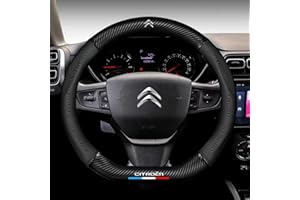 YANHAO Housses Volant Voiture pour Citroen C1 C2 C3 C4 C5 C6 C4L, Luxe gaufrage en Cuir Fibre Carbone antidérapant Style intérieur Automatique,Bla-CK-Type D