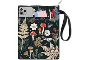 CRASPIRE Insects Book Covers Leaf Book Sleeve Flower Book Protector for Paperbacks Washable Fabric Cloth Book Cover with Zipper and Extra Sleeve Pocket for Book Lovers Classmate Gifts