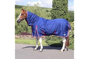Masta Ventomasta 200g Mediumweight Combo Turnout Rug - Durable 600 Denier Ripstop, Waterproof & Breathable with Anti-rub Lining and Adjustable Belly Straps - Navy Blue - 6FT
