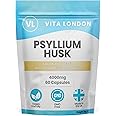 Psyllium Husk Capsules 4000mg | Fibre Supplement with Acidophilus Probiotic | 180 Capsule for Men & Women (Not Powder or Tablets) | Vegan, UK Made