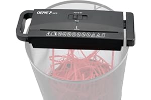 Genie Attacco trituratore 206 S adatto a tutti i cestini dei rifiuti, fino a 6 fogli, strisce larghe 6 mm, taglio a strisce (livello di sicurezza P-2), nero