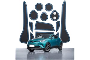 CDEFG Compatible con Toyota CHR C-HR 2016-2022 2023 Alfombrillas de Goma Antideslizantes para Reposabrazos Consola Central Portavasos Coche Accesorios (Azul)