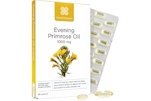 Healthspan Evening Primrose Oil | Support Women's Health | Helps Maintain Hormonal Balance | Rich Source of Omega 6 Fatty Acids | Added Vitamin E | Vegan (90 Capsules, 1,000mg)