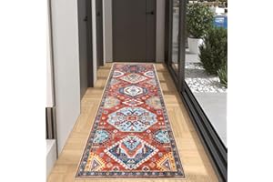 LMAZG Runner Rug, 60x180cm Washable Rug Runners for Hallways, Non Slip Vintage Kitchen Runner Rug Ultra, Soft Non Slip Runner Rug Carpet for Bedroom, Kitchen, Laundry, Entrance