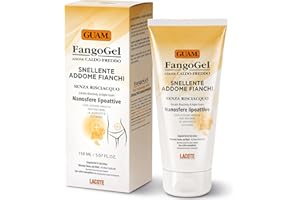 GUAM Anti Cellulite Cream for Tummy and Waist, Hot-Cold Action - 150 ml Lipo Active Skin Firming Cream - No-Rinse Tightening Mud Gel to Reduce Belly Fat Deposit - Hips Slimming Anticellulite Treatment