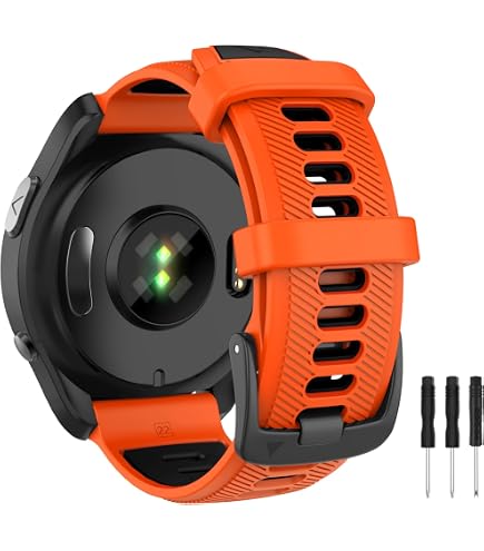 GIOPUEY Cinturini Compatibile con Garmin Forerunner 965/955/945/745, Morbido TPU Cinturino [Design a Colori di Giunzione] - White/Black