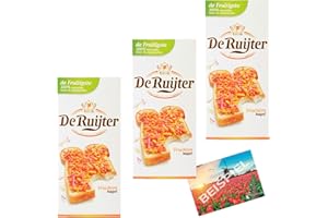 De Ruijter Vruchtenhagel 3x 400g I Fruchtstreusel Hagelslag I Traditionelles Frühstück I Fruchtige Streusel für Genuss am Morgen I Brotaufstrich I Original aus den Niederlanden I Holland-Box by Vriens
