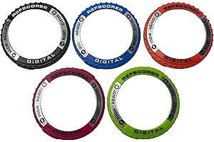 RefStuff RefScorer B 5 Pack Interchangeable Top Ring Bezels for the Digital NEW v2.021 Referee Watch Pack B (Original Silver Black, Light Cyan Sky Blue, Coral, Electric Pink and Lime Green)