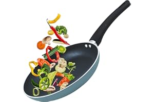 KITCHEN KING COOKWARE Kitchen King Non Stick Frying Pan Aluminium Frying Pan Non-Stick Omelette Pan Cool Touch Handle Oven Safe Multiple hobs Compatible Frying Pan Healthy Premium PFOA free Titan Collection (Grey, 24cm)