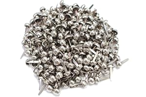 Leucasa 250 Pièces Attaches Parisiennes 8X17mm Mini Brads pour Les Loisirs Créatifs, l'Artisanat, Les Fournitures Artistiques et Les Fournitures Scolaires pour Le Bricolage (Argent)