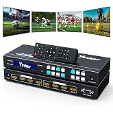 Yinker 4K 4x4 HDMI Matrix Switch, 4K@30Hz HDMI Matrix Switcher Splitter 4 | Plug &amp; Play, 4K@30Hz, No Multiple View, No Image